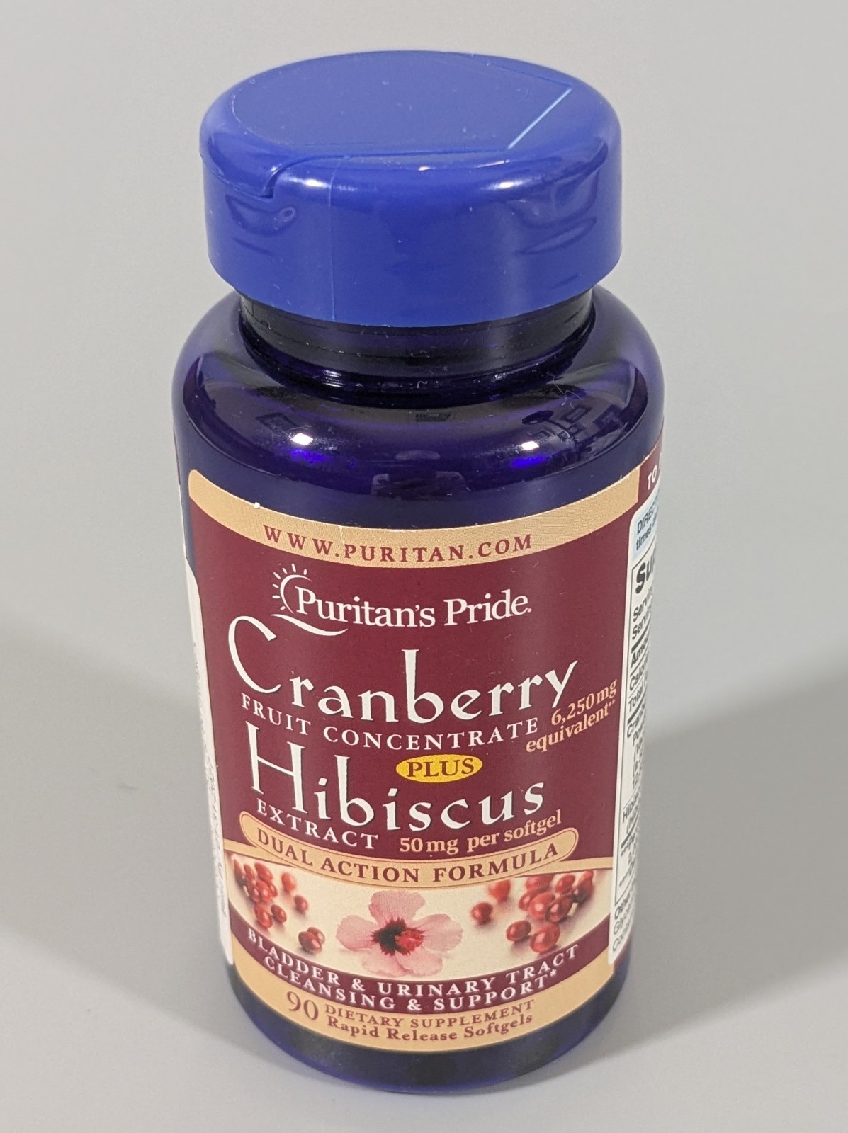 Puritan’s Pride Cranberry + Hibiscus 6250mg 90 Softgels Exp 01/2027 Sealed
