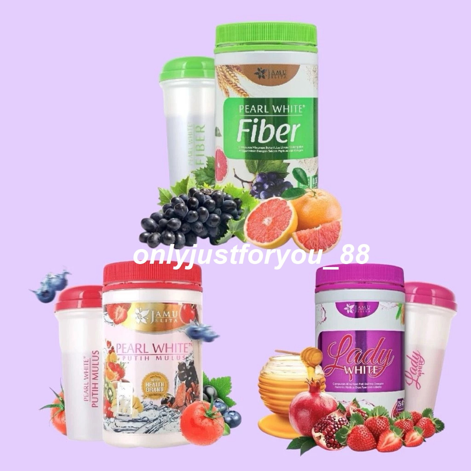 Lady White Jamu Jelita Drink Powder Elegance Booster for Women 400g NEW X 3 JAR
