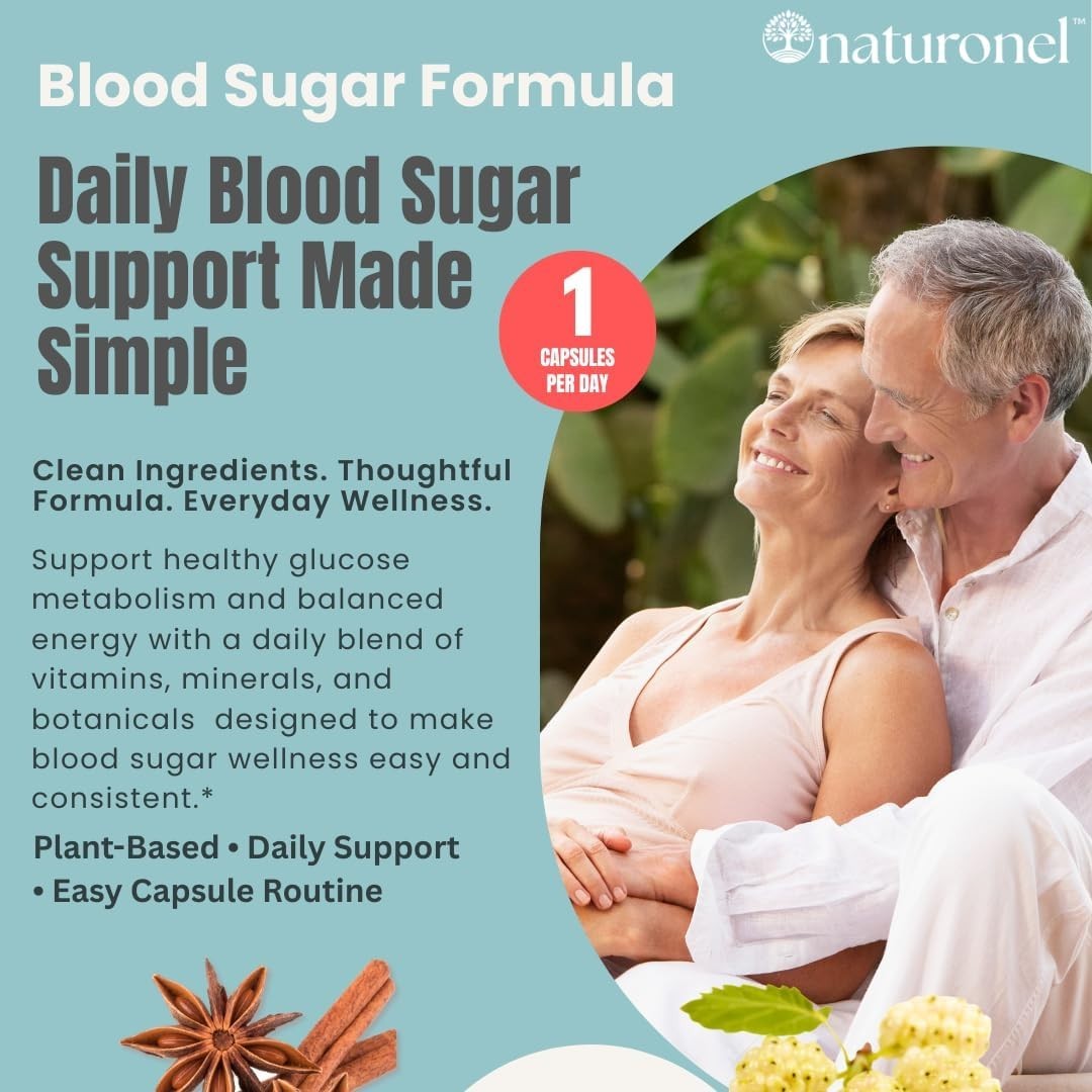 Naturonel Blood Sugar Formula, Healthy Metabolism, 60 Capsules, Made in USA