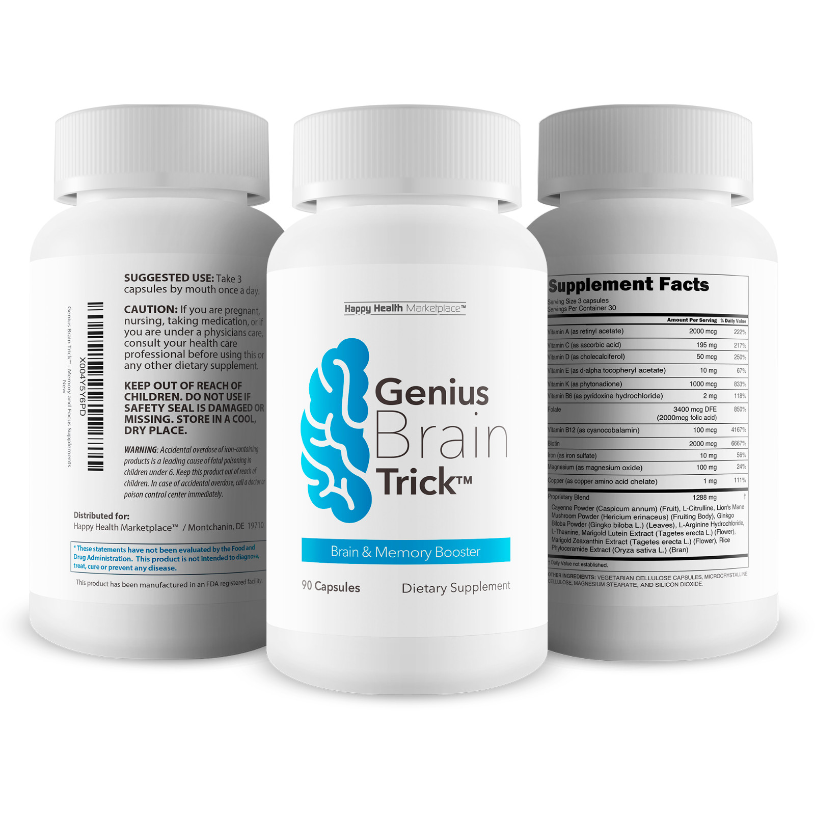 Genius Brain Trick – Our Best Memory Focus Supplement for Brain – Natural Memory