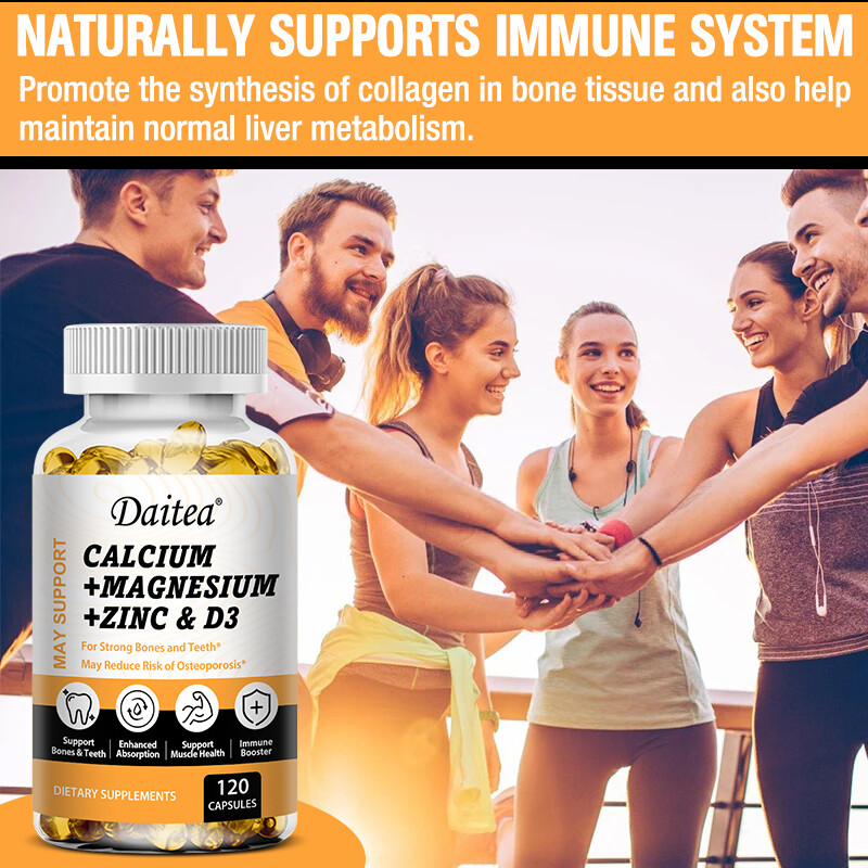 Calcium Magnesium Zinc with Vitamin D3 Strong For Bone Health Muscle Improvement