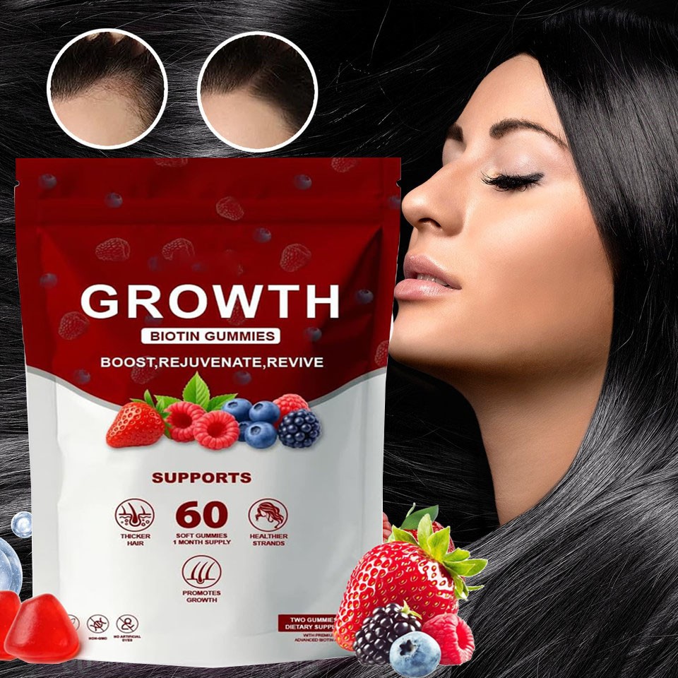 Hair Growth Gummies – Biotin Vitamins Plant Extracts, Supports Health