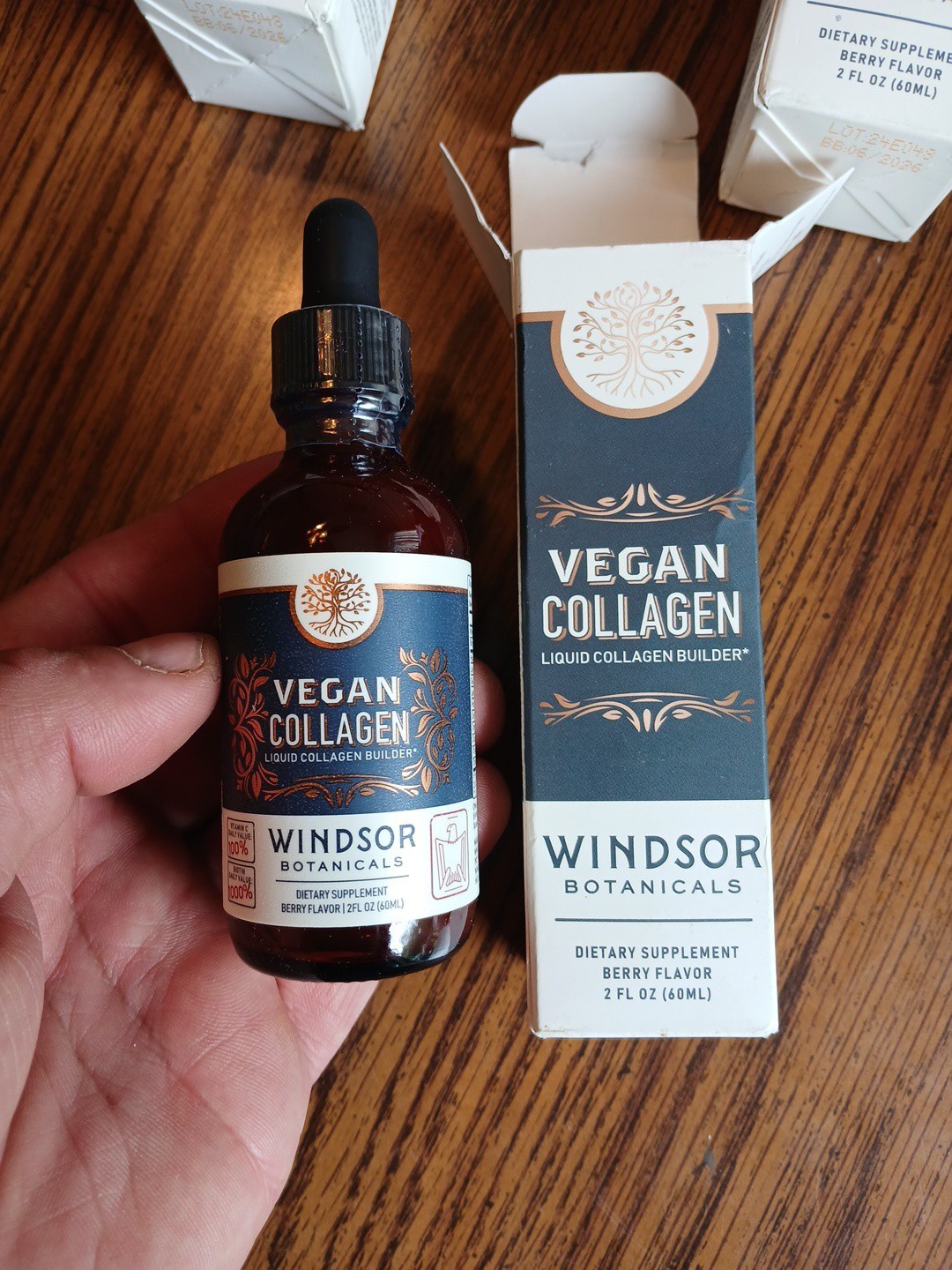 Lot 3 Bottles – Windsor Botanicals Vegan Collagen – 2oz Berry Flavor Supplement