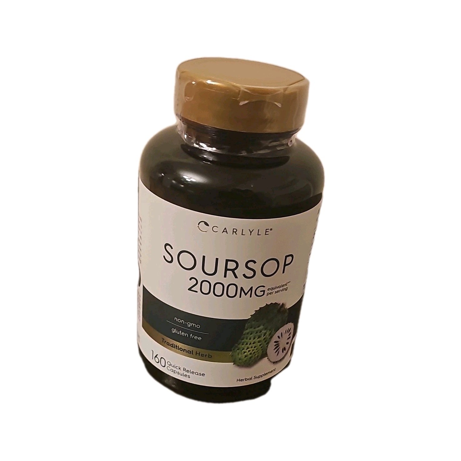 Carlyle Soursop 2000mg Herbal Supplement Non-GMO Gluten-Free 160 Capsules