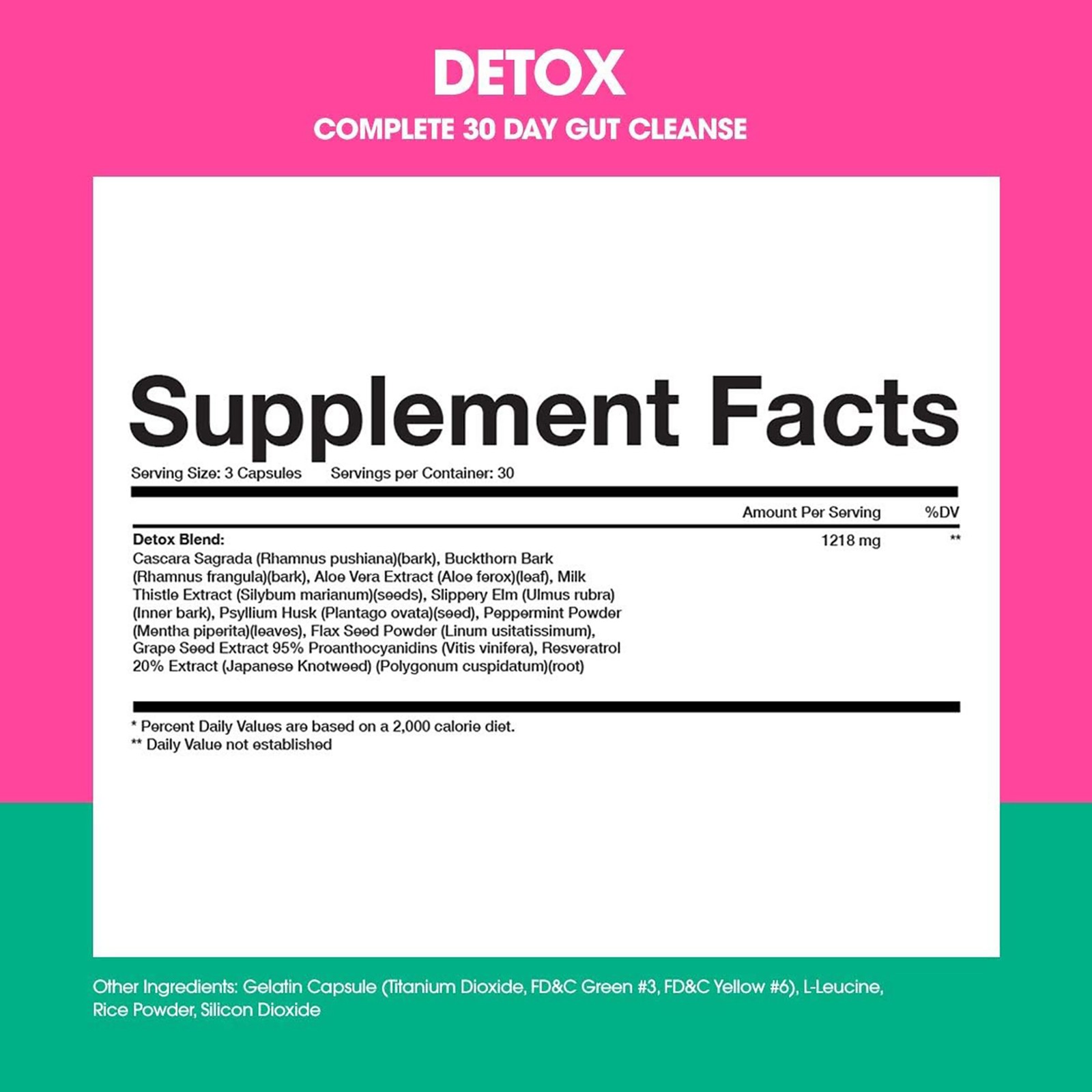 2 Pack Detox by Obvi for Unisex – 90 Count Dietary Supplement