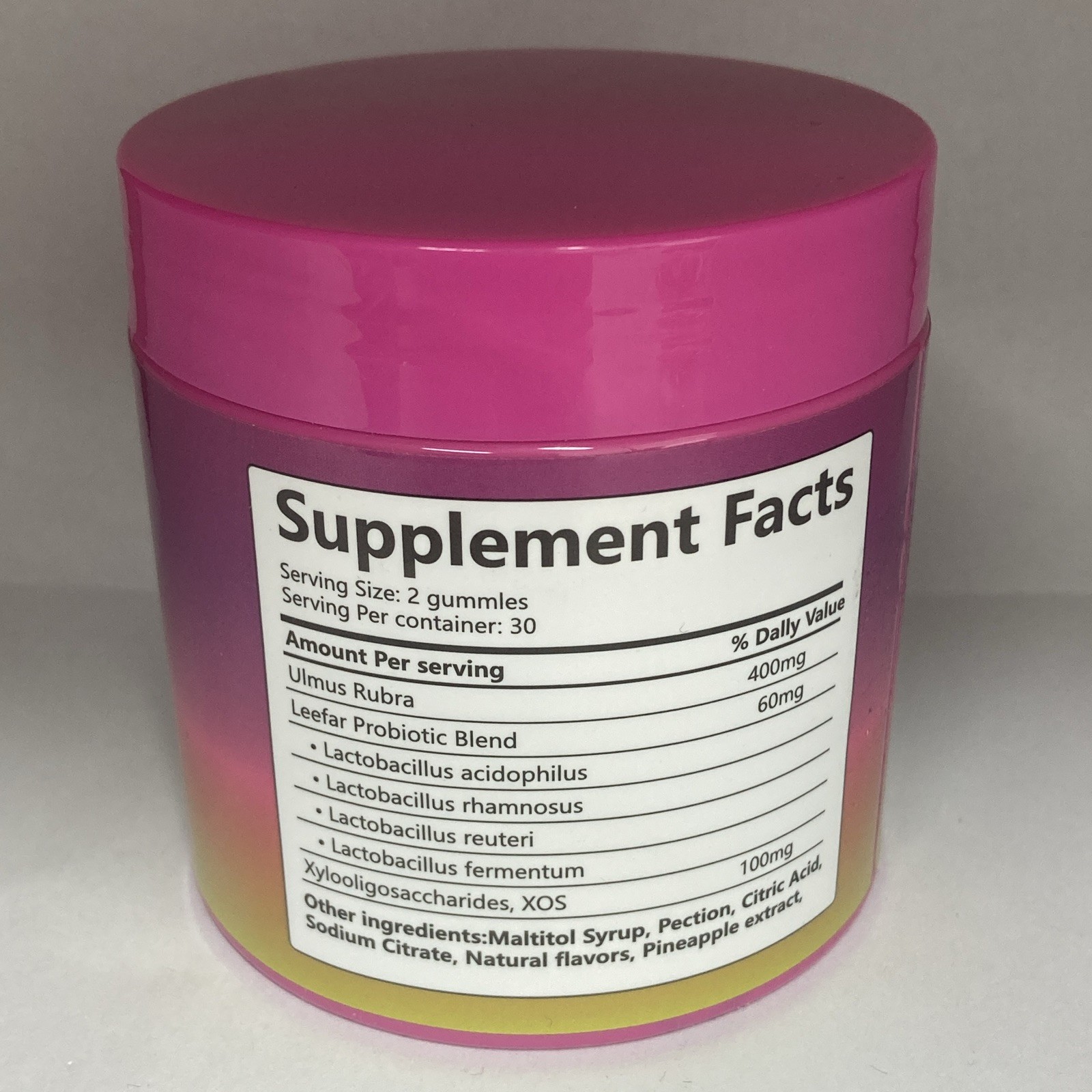 Boqiao Women’s Probiotic + Slippery Elm Pineapple Gummies, 60 Ct