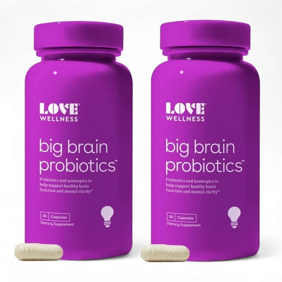 Love Wellness Big Brain Probiotics, 30 Caps(2 SET) Exp 8/27 Previous Packaging