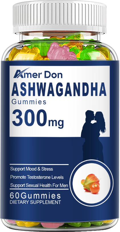 Organic Ashwagandha Gummies 300mg-60 Vegan Pills-Strong Stress Support USA