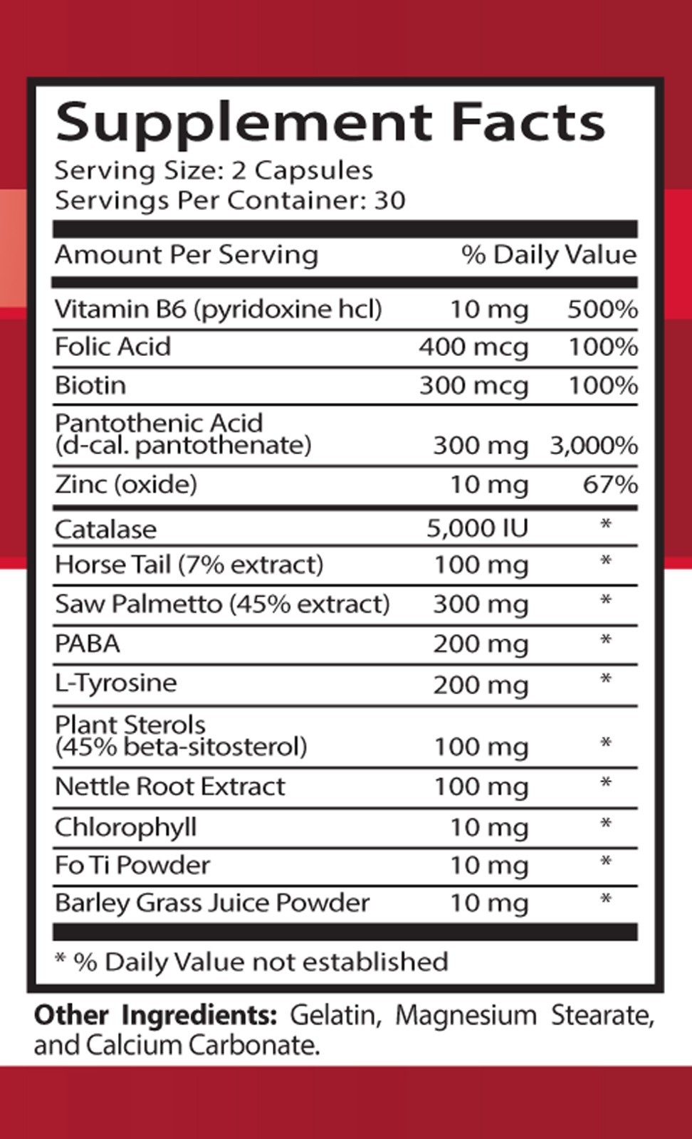 memory support – ANTI GRAY HAIR FORMULA 1350MG 2B – saw palmetto zhou nutrition