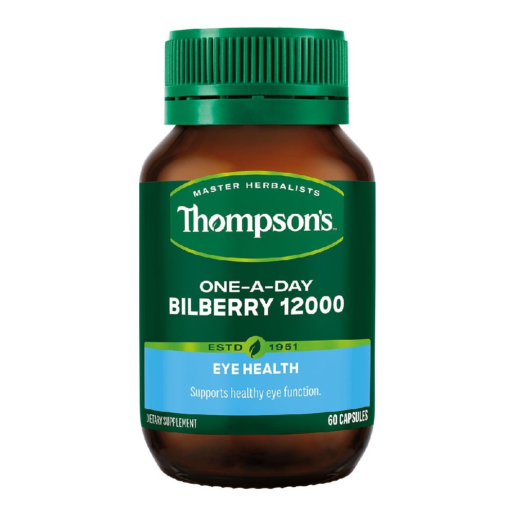 Thompson Bilberry 12000 ONE-A-DAY Supports Healthy Eye Function 60 Capsules
