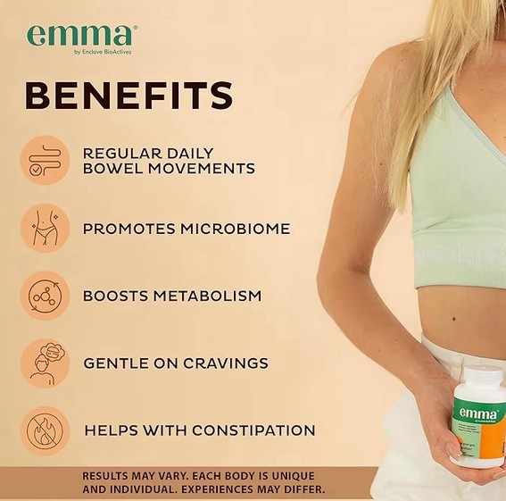 Emma Supplement Promotes Regularity, Bloating & Gas Relief, Flatter Tummy 01/27