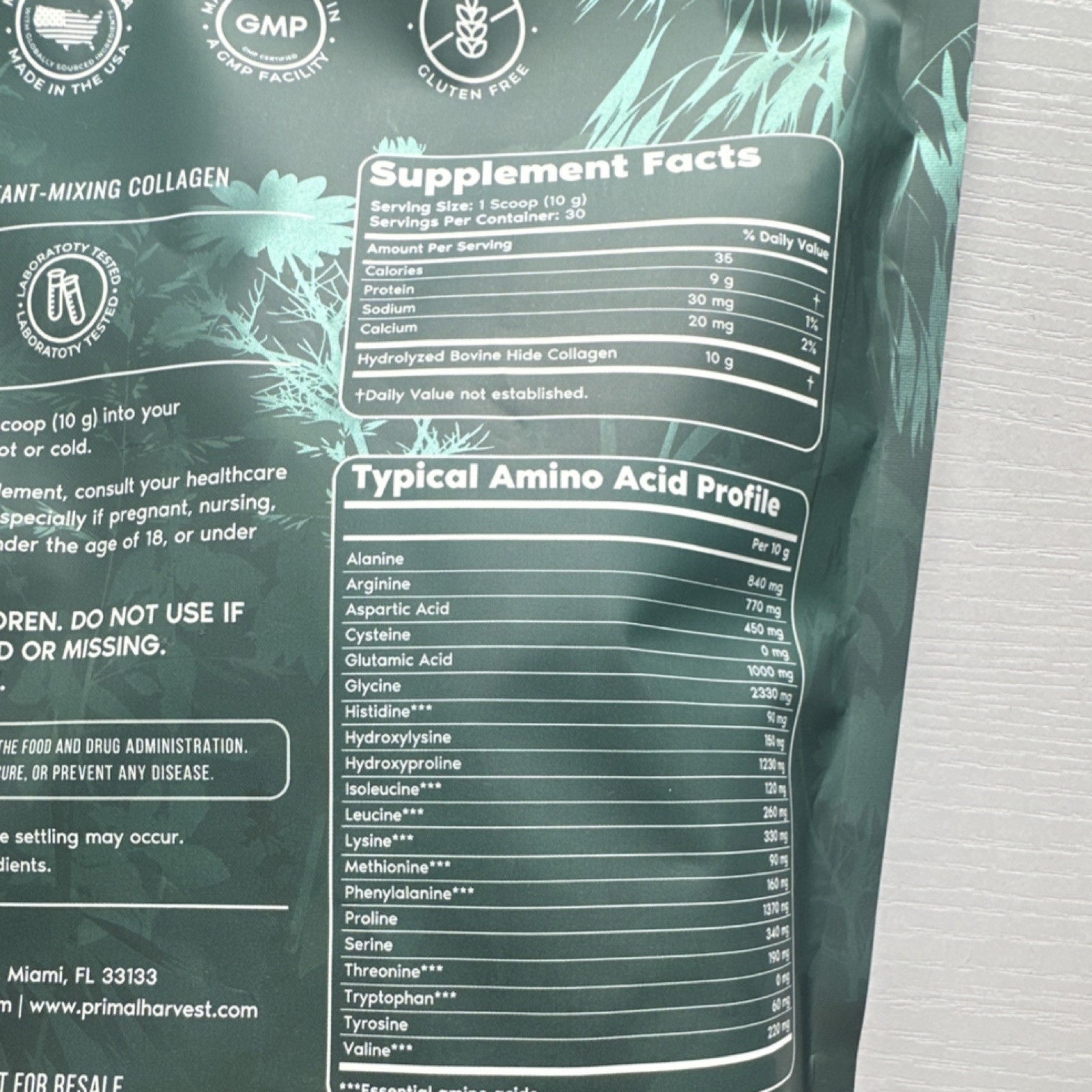 Primalharvest Collagen Powder Type I & III Unflavored 10.6oz Exp 07/2028