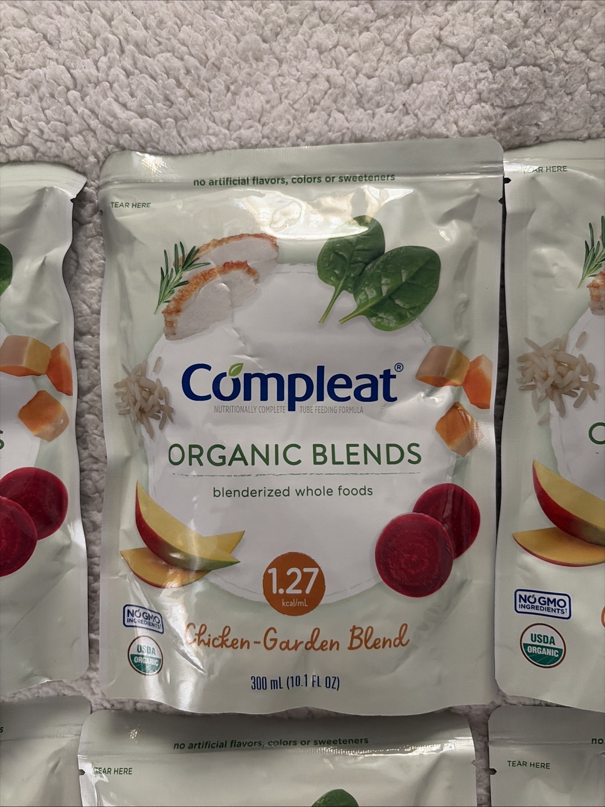 24 Compleat Pediatric Organic Blends Tube Feeding Chicken-Garden 10.1 oz sealed