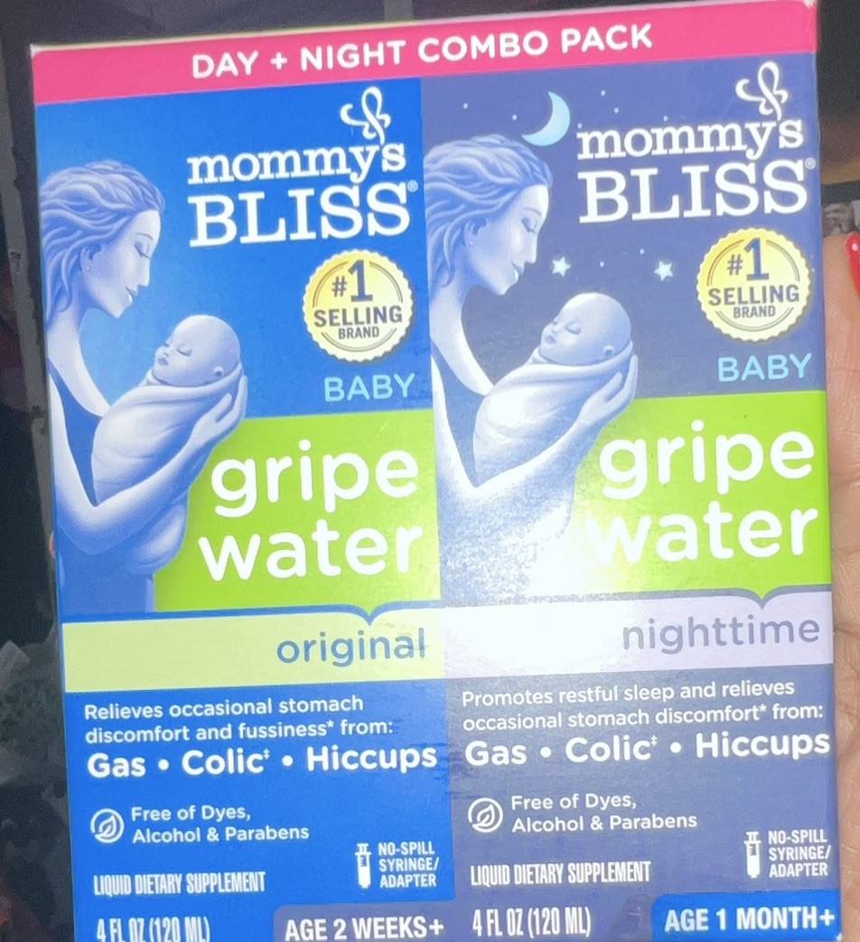 Mommy’s Bliss Baby Gripe Water Day + Night Alcohol/Paraben Free 4 fl oz 2pk