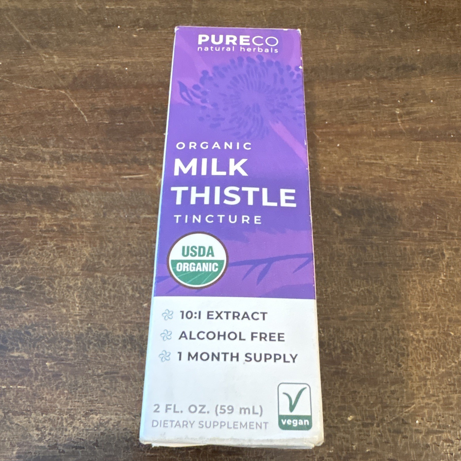 PURECO Organic Milk Thistle Tincture Liquid, Alcohol Free, Vegan, 2 fl oz