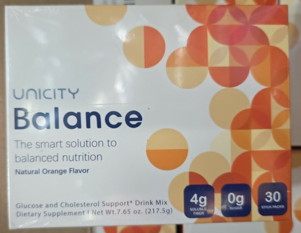 Unicity Balance Orange – 1 Box (30 Packets) | Orange Fiber Drink Mix-04/2/28