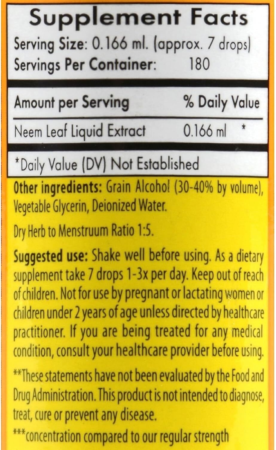 Neem Aura Certified Organic Triple Strength Neem Leaf Extract 1 to 5 1 fl oz