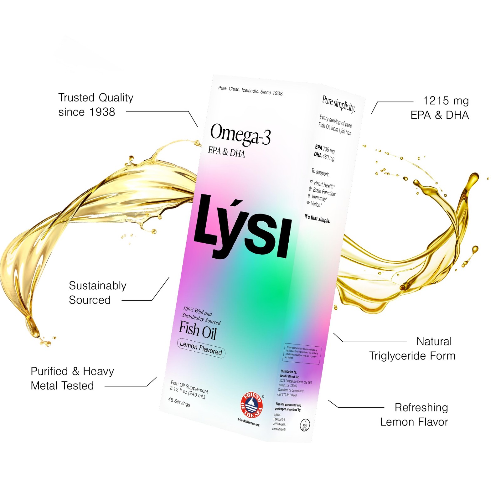 Lysi Omega 3 Fish Oil Lemon 8.12 Oz