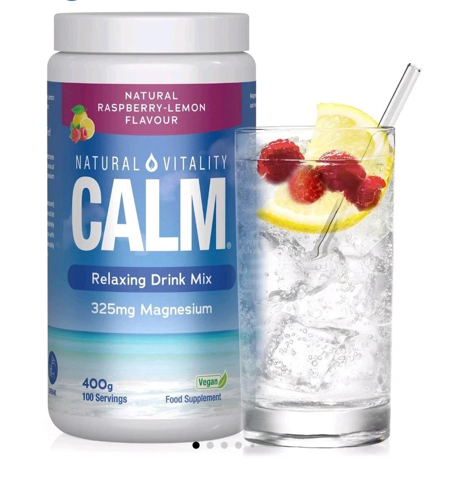 Natural Vitality Calm Magnesium Powder 400g Raspberry Lemon Relax Drink