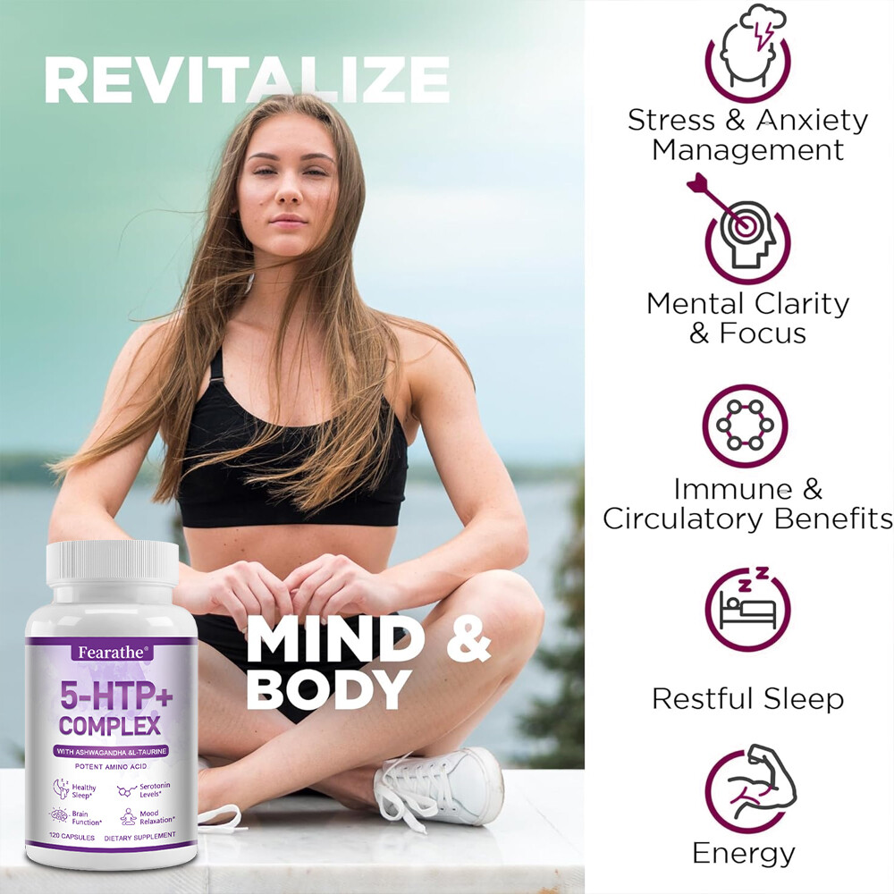 5-HTP Caps, Serotonin Support for Sleep and Stress, Supports Weight Loss, 5HTP