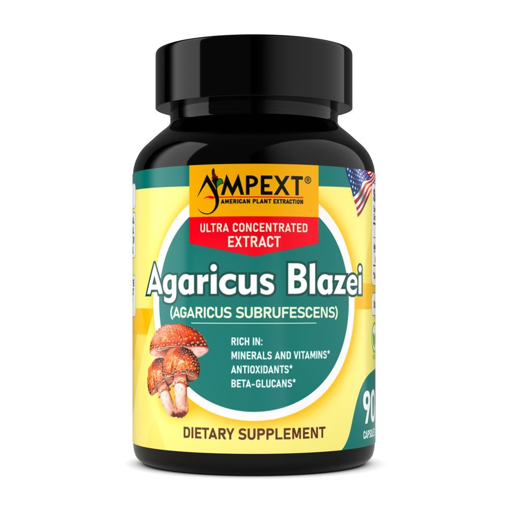 Agaricus Blazei Extract – only Fruiting Bodies, over 30% Beta-Glucans, 90 caps