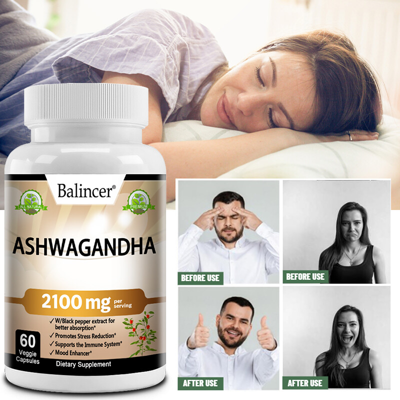 Organic Ashwagandha 2100 Mg – 60 Veggie Capsules pure Organic