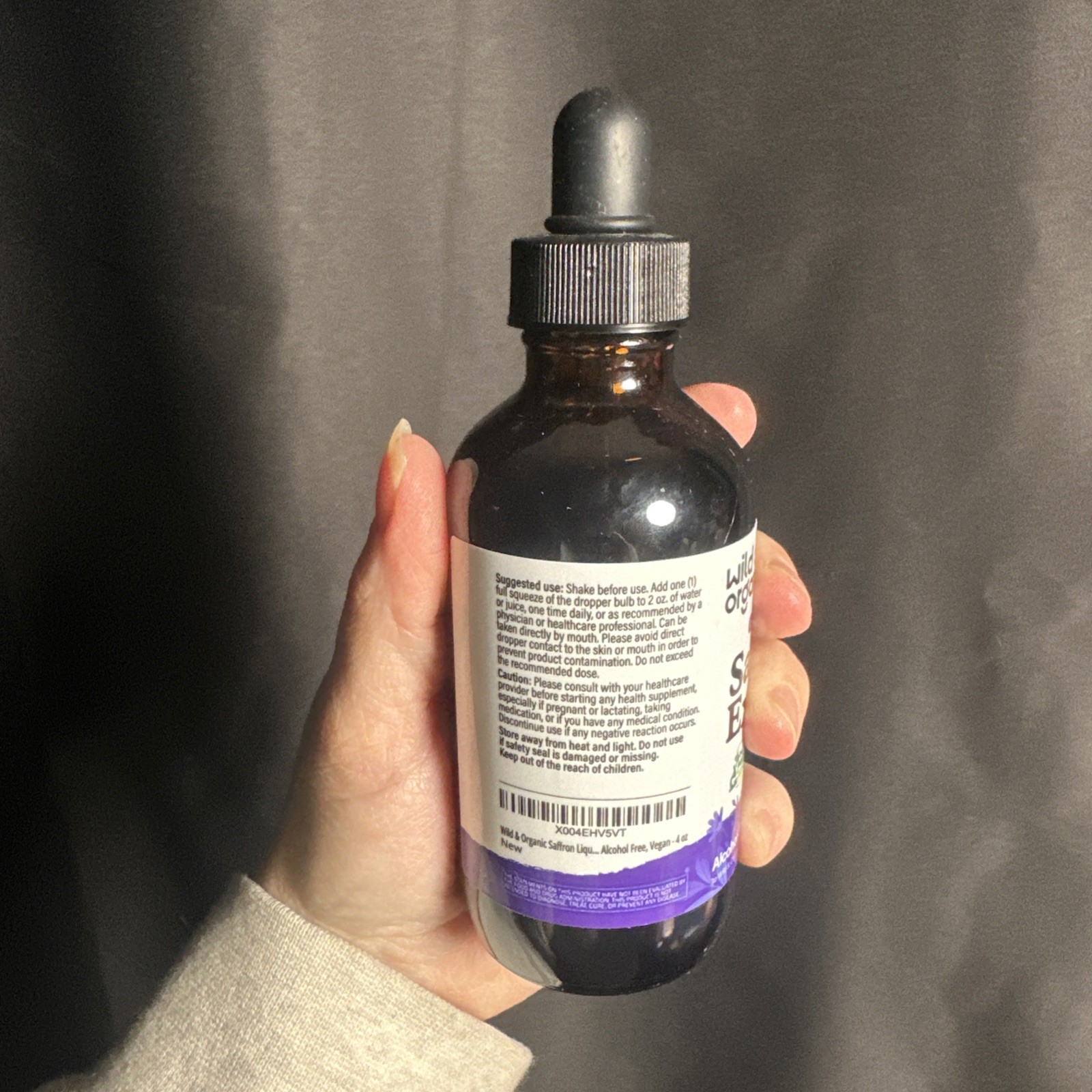 TOP OPEN – NOT USED Wild & Organic Saffron Extract Liquid Drops 4 fl oz