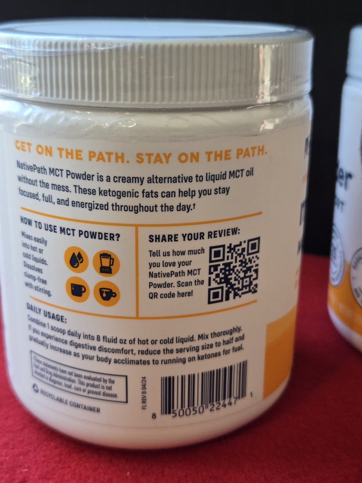 NativePath MCT Powder Metabolic Support 25 Servings 6.3 oz Lot of 2 Exp 08/2026