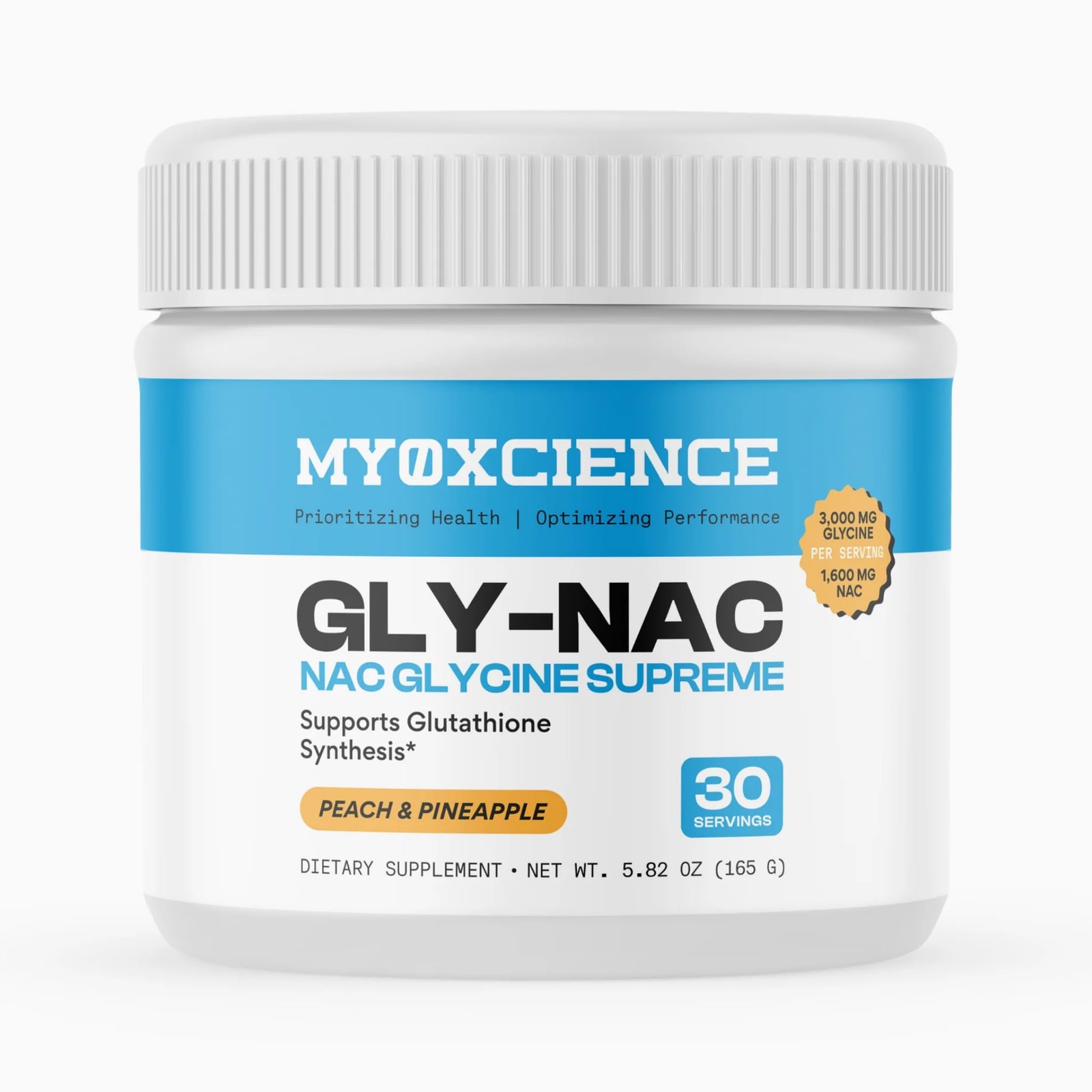 MYOXCIENCE NAC Glycine Supreme | N-Acetyl-L-Cysteine, 4.44 Ounce (Pack of 1)
