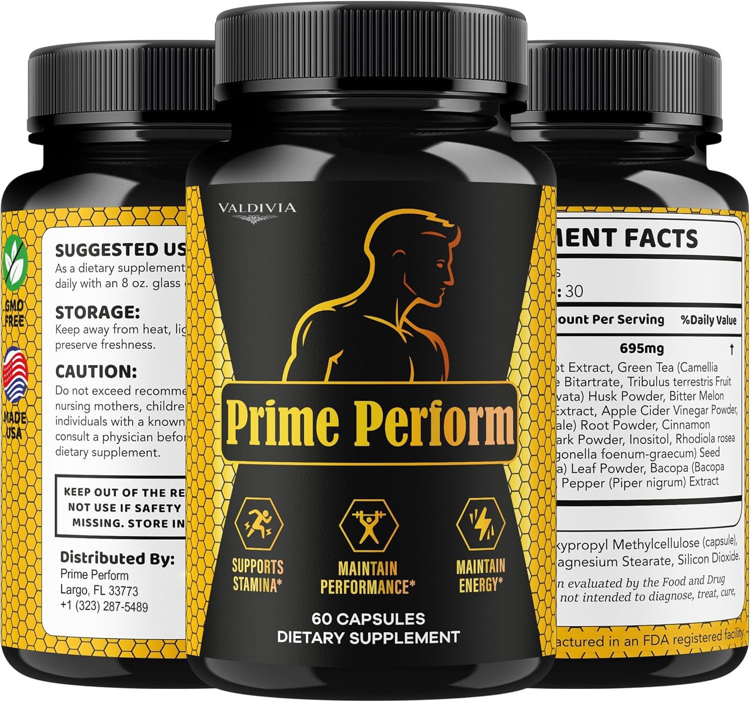 Prime Perform Men Daily Wellness Energy Support Capsules 2 Pack 120Ct