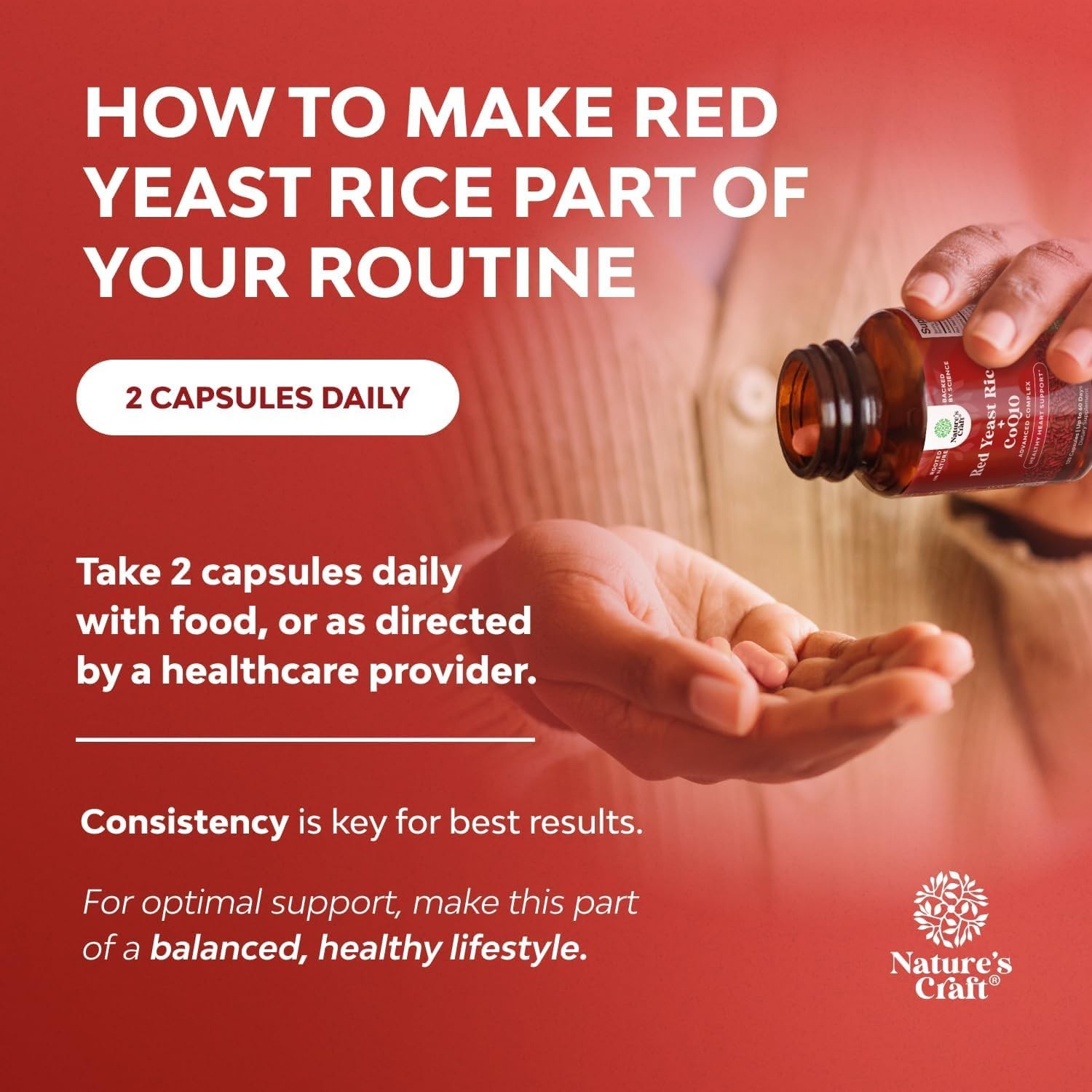 Red Yeast Rice with CoQ10 Supplement – Advanced Healthy 120 Count (Pack of 1)