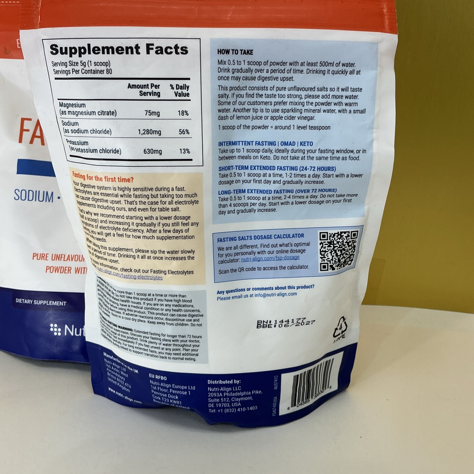2x Fasting Salts Original Powder: Sugar‑Free Fasting Electrolytes BBE: 06/2027