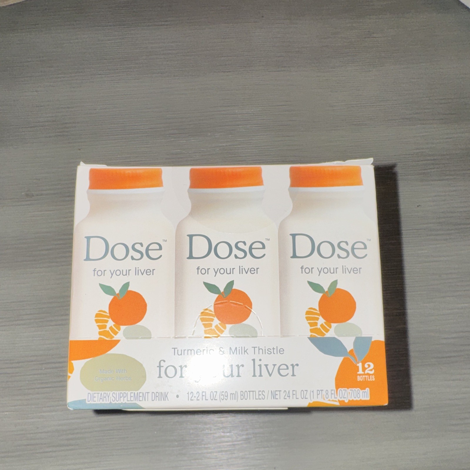 Dose Liver Health Drink Turmeric + Milk Thistle Orange 12 x 2 fl oz