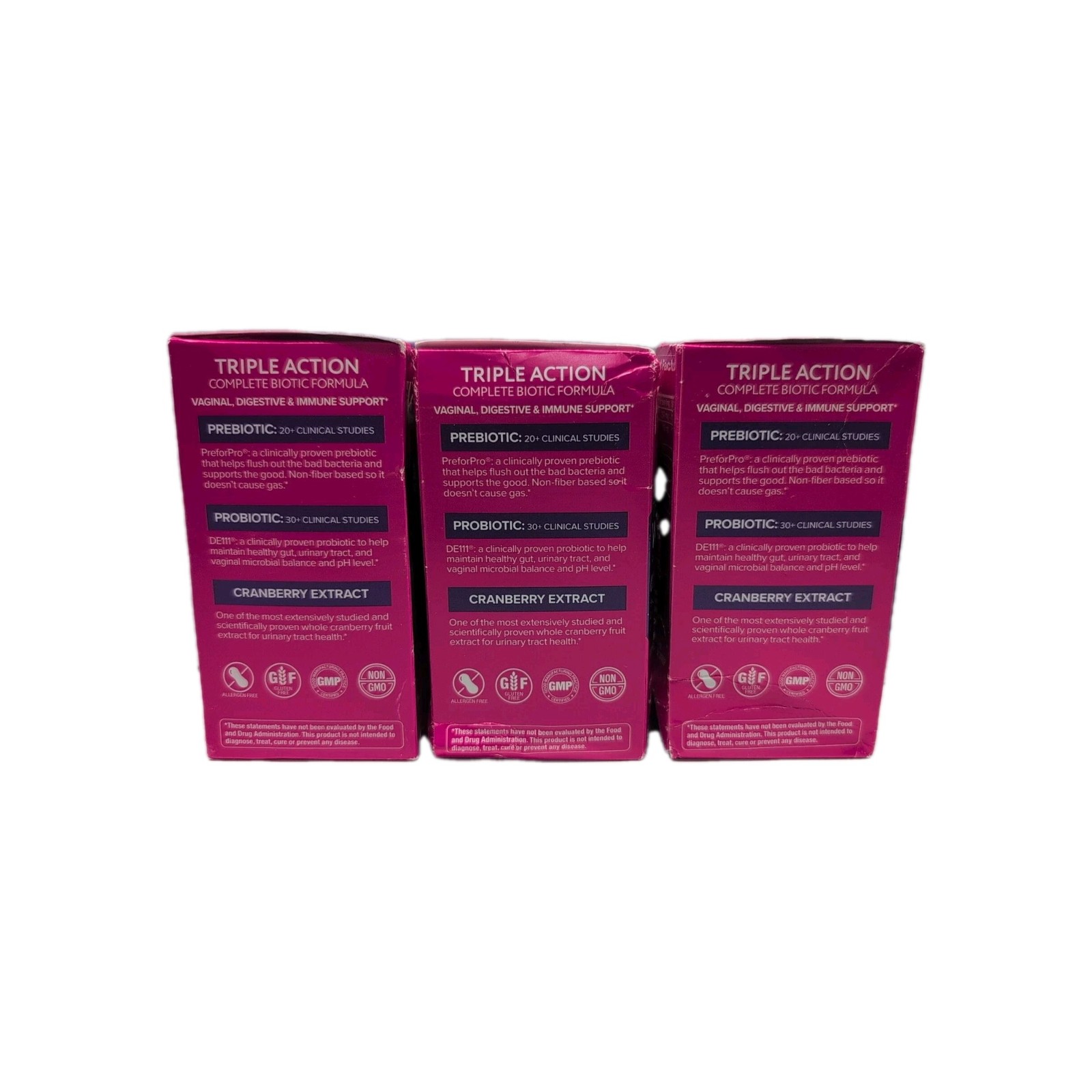 3 New Florajen Triple Action Women’s Pre + Pro – 30 Capsules Each Exp 04/30/26+