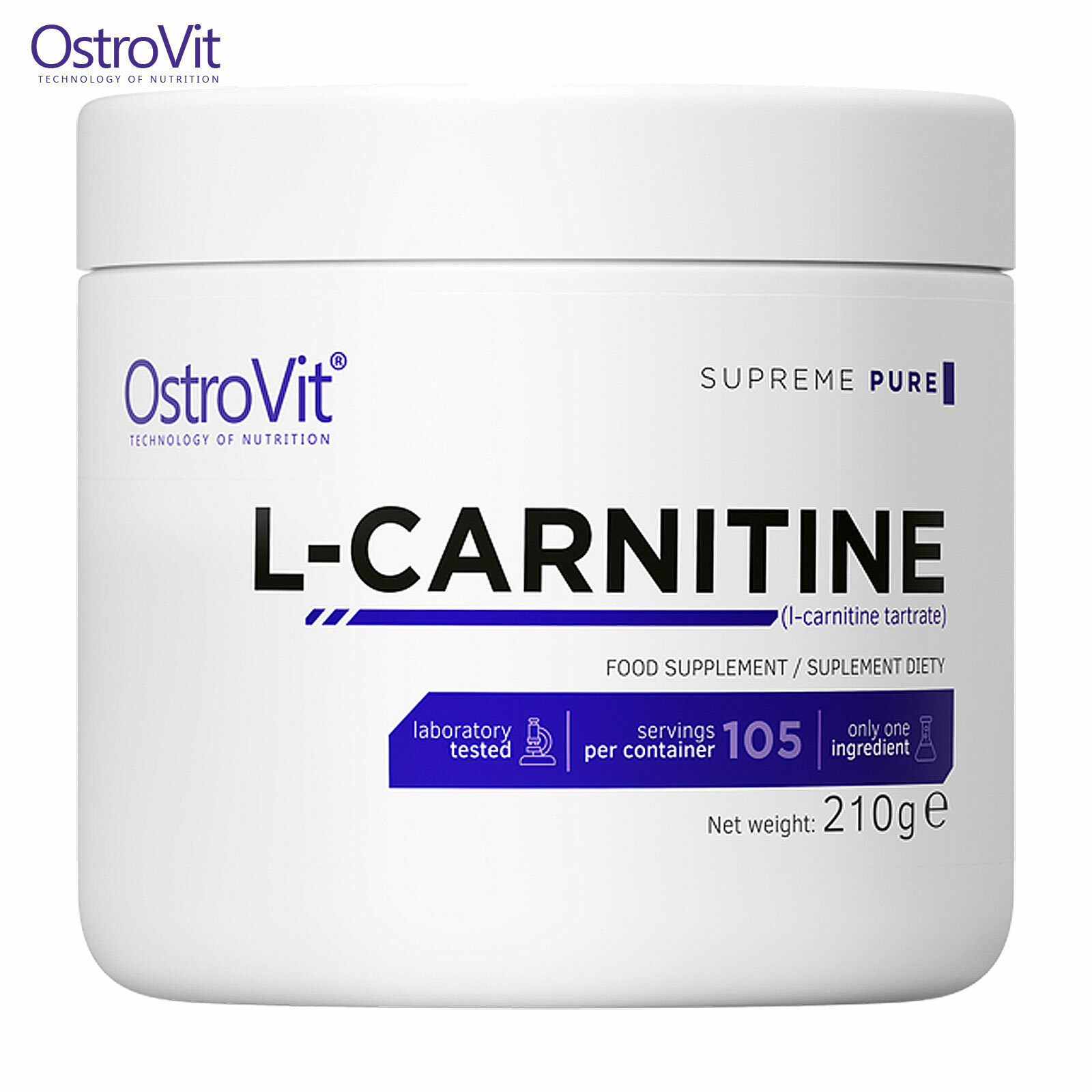OstroVit Supreme Pure L-Carnitine 210g – 105 PORTIONS – Weight Loss – Slimming