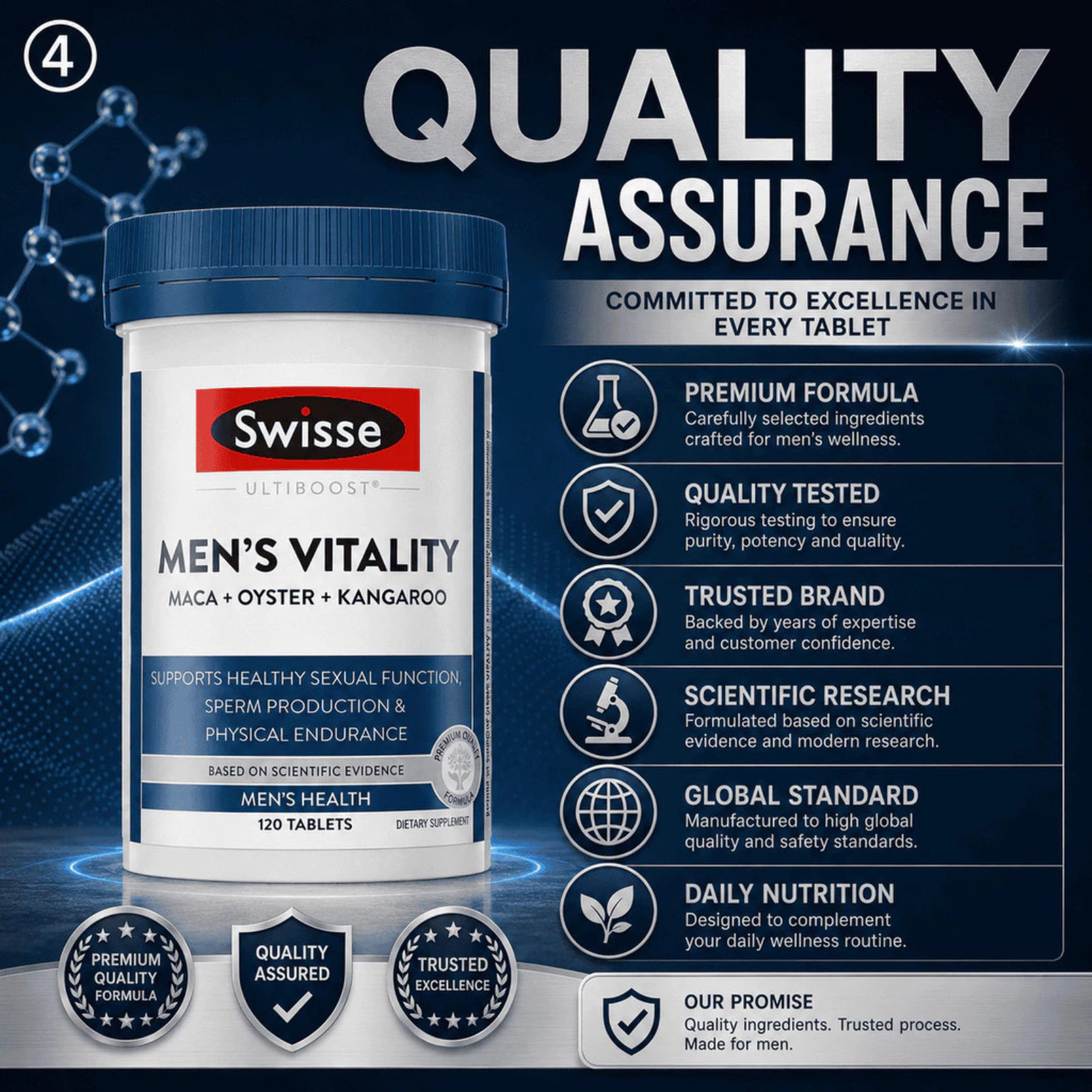 Swisse Ultiboost Mens Vitality Maca Oyster Kangaroo 120 Tablets Australia