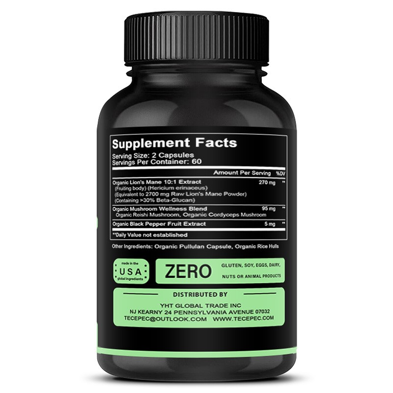 Mushrooms Lion’s Mane Capsules Supports Cognitive Function& Immune system Health