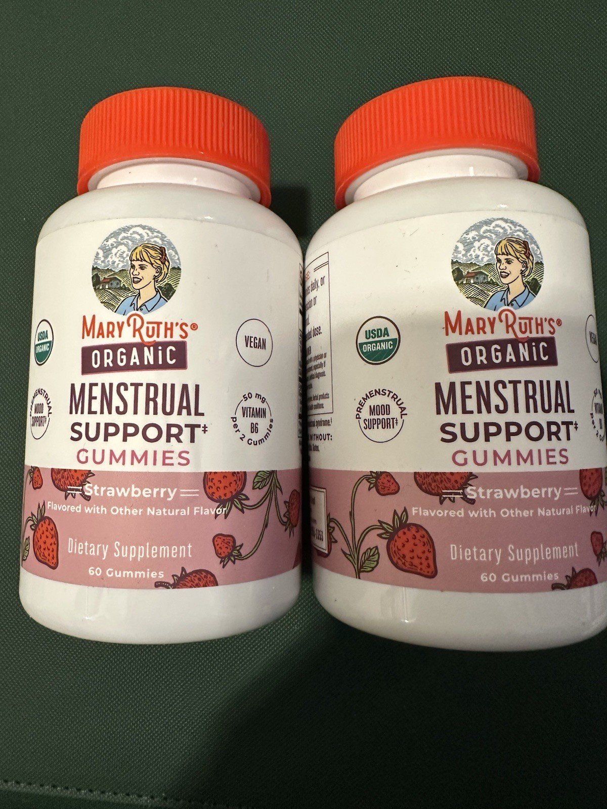 Mary Ruth’s Organic Menstrual Support Gummies Strawberry, 60 Ct Exp 12/2026 -2X!