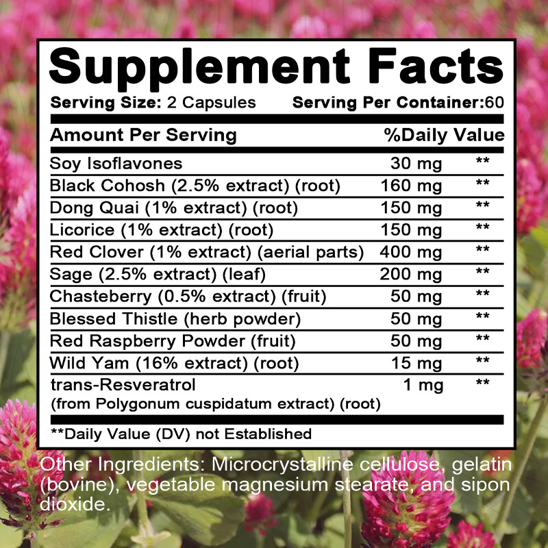 Herbal Menopause Supplement for Womens Health – Hormone Balance Caps