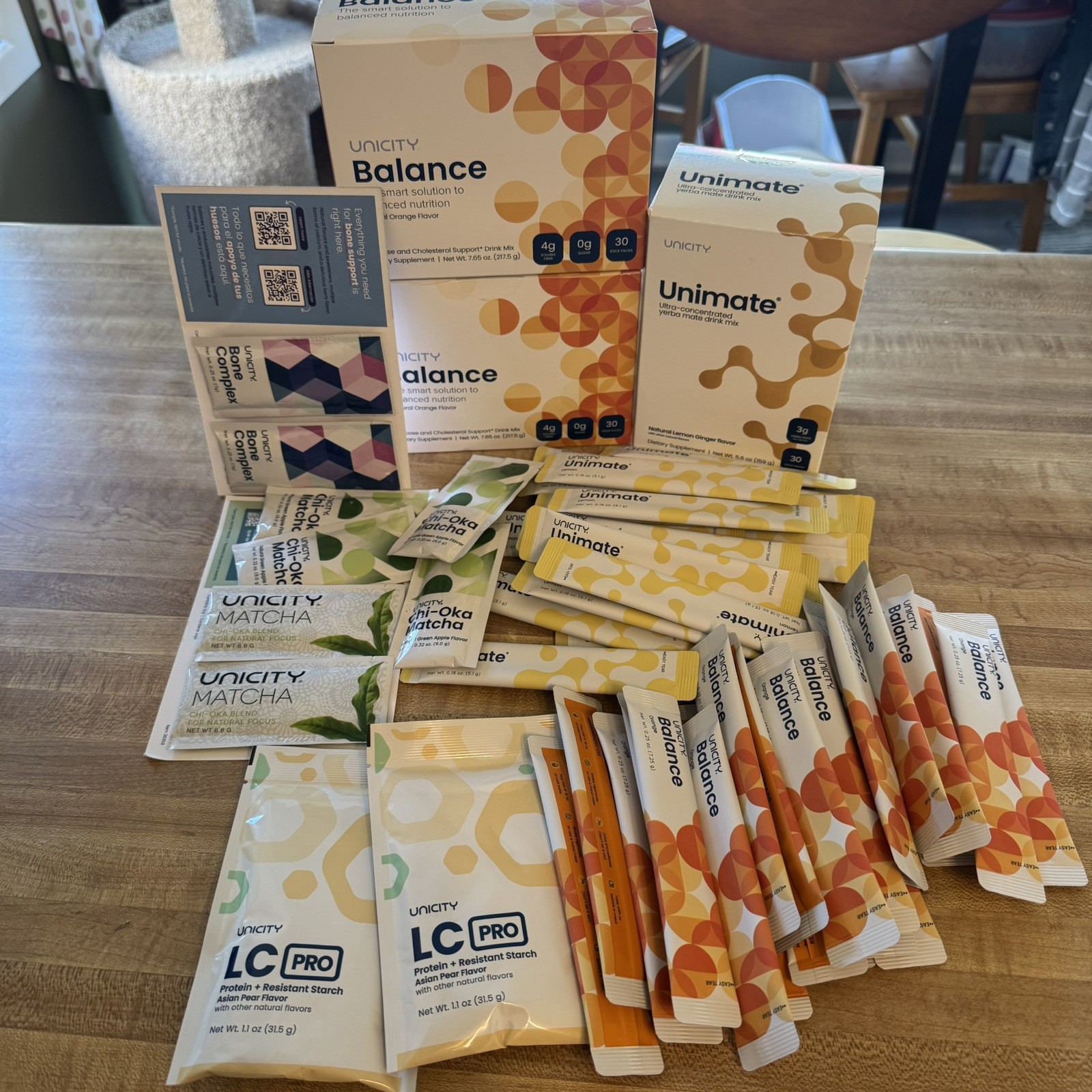 Unicity Feel Great Balance Orange + Unimate Lemon + Unimate Lemon Ginger +Extras