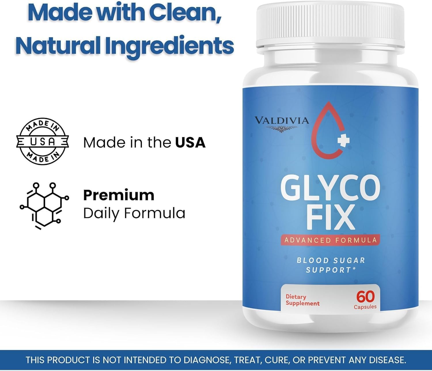 Valdivia GlycoFix 300 Capsules 5 Pack Blood Sugar Support Supplement Made in USA