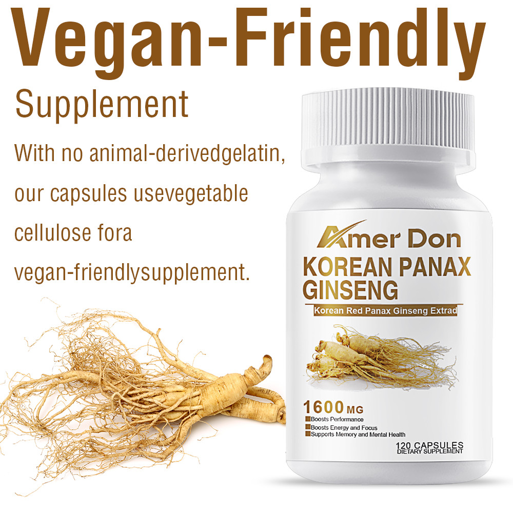 Pure Korean Red Panax Ginseng Extract Capsules No additives or fillers 120 Pills