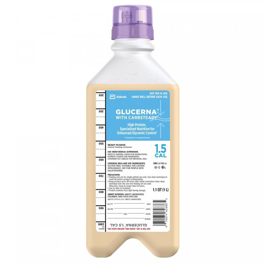Glucerna Carbsteady 1.5 Cal Adult 33.8oz Bottle Ready-Hang 1500 Calories, 8