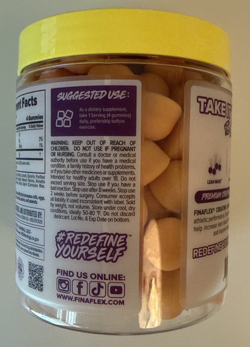 Finaflex Creatine Gummies 120 GUMMIES. 01/2028. Orange