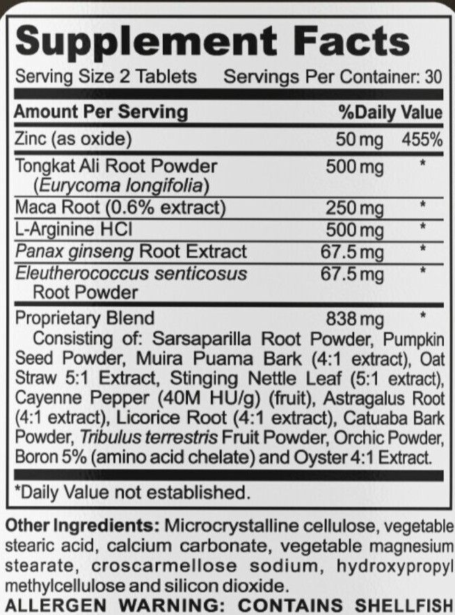 Male Enhancement Libido Booster Men Testosterone Booster Energy Stamina 22/12/25