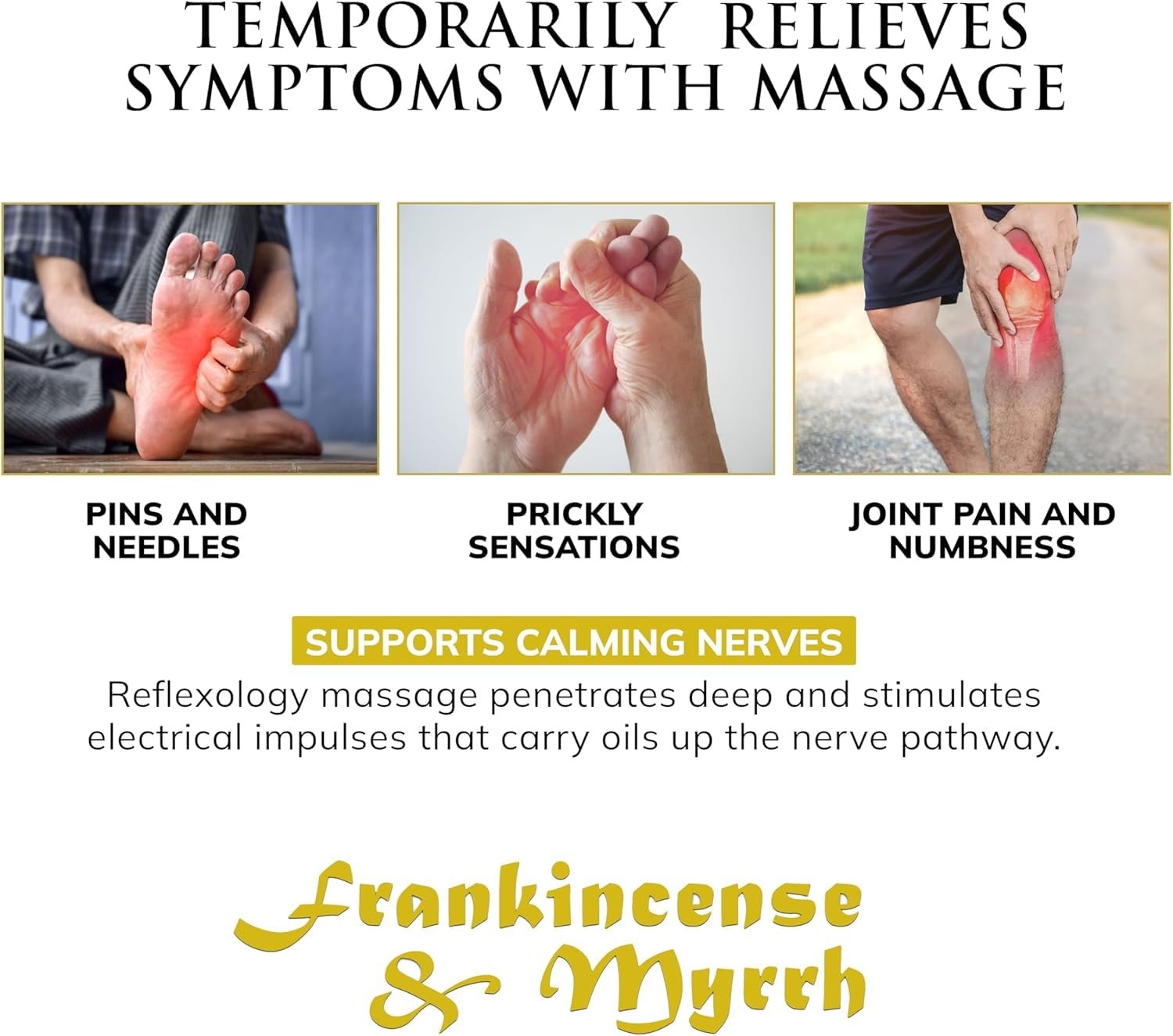 Healing Balm with Myrrh and Frankincense Essential Oils for Soothing Nerve Re…