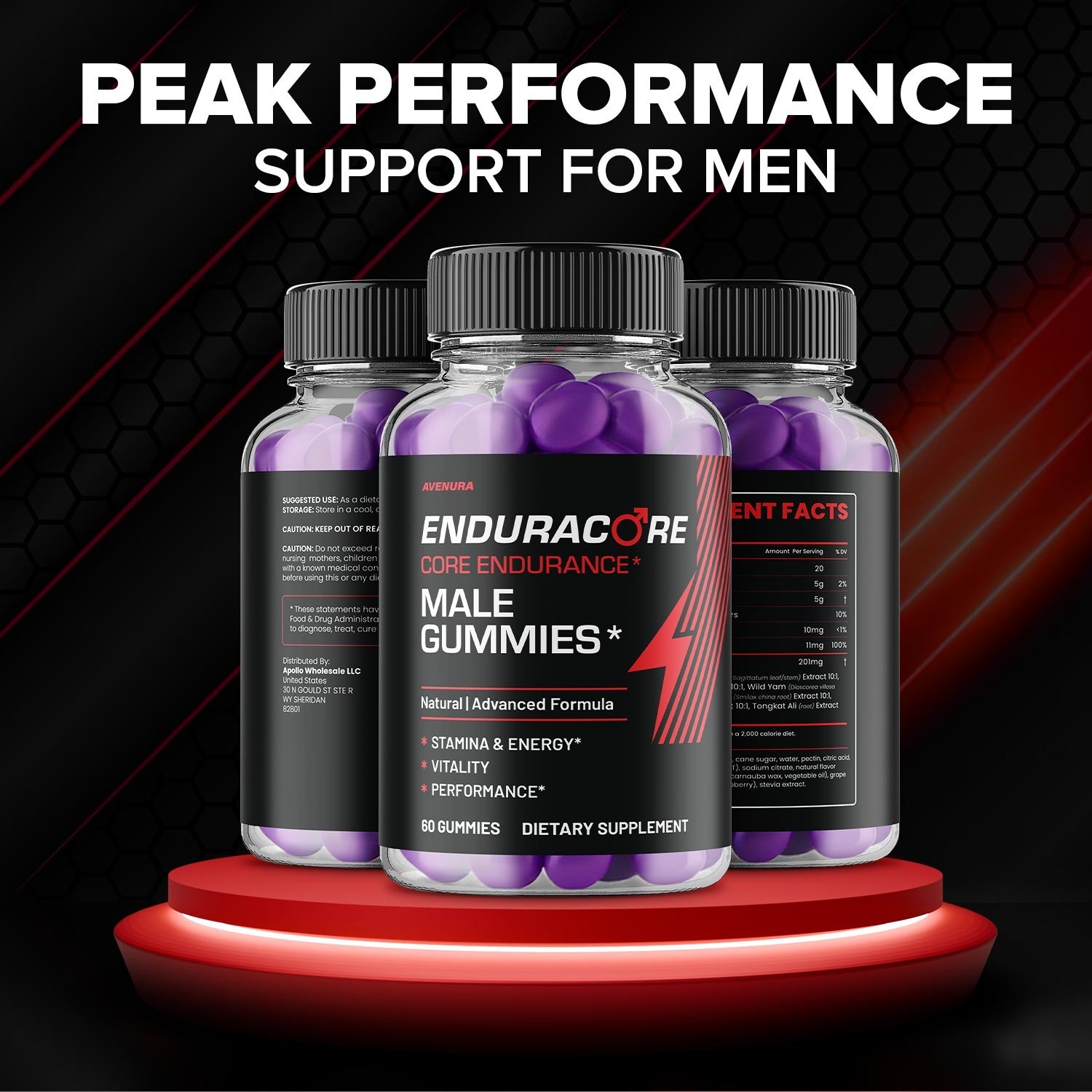 (1 Pack) Enduracore Gummies for Men – Endura Core Male Gummy Advanced Formula