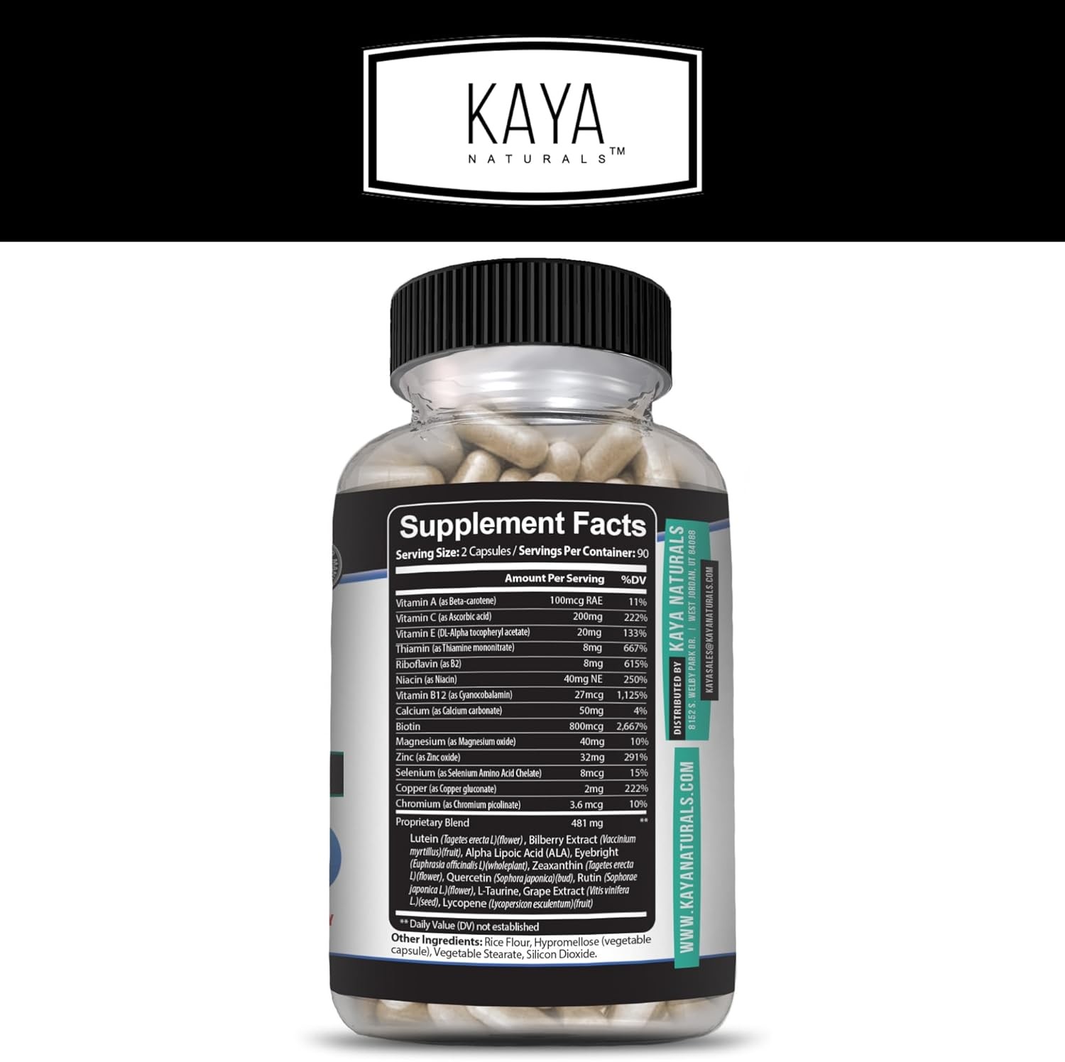 Kaya Naturals Eye Health Supplement – Lutein & 180 Count (Pack of 1)