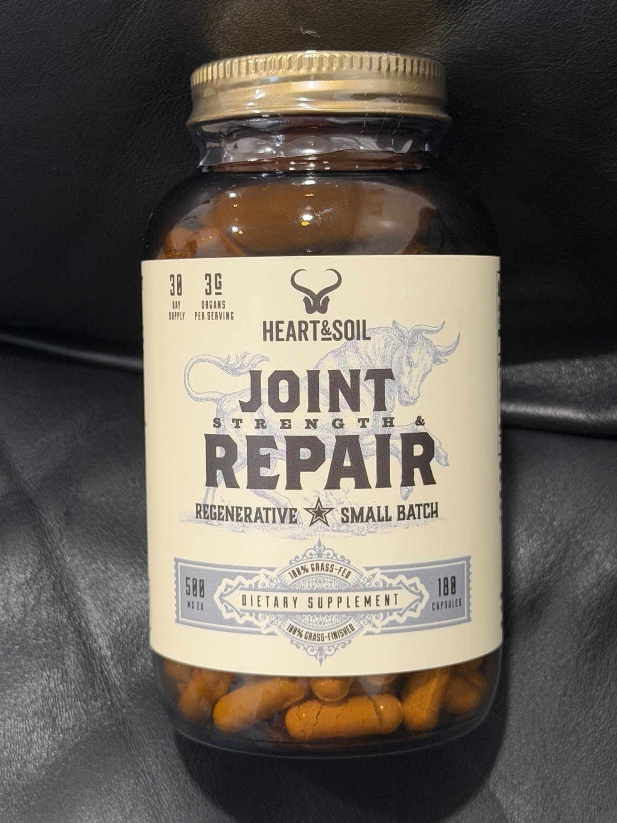 Heart & Soil Joint Strength 100% Grass-Fed Capsules 180ct Exp 12/2028