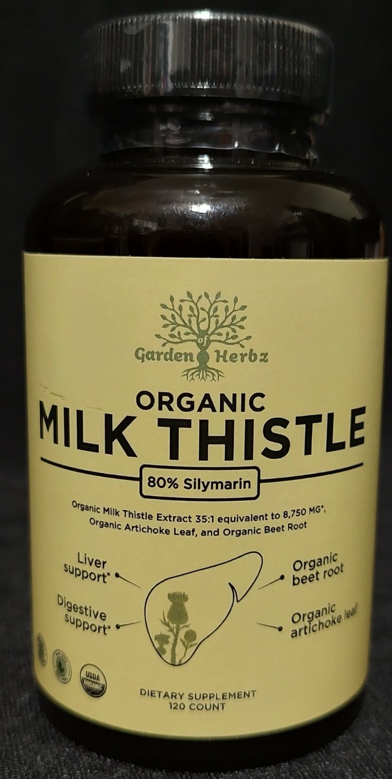 Organic Milk Thistle Artichoke Leaf Beet Root Garden Herbz Supplement